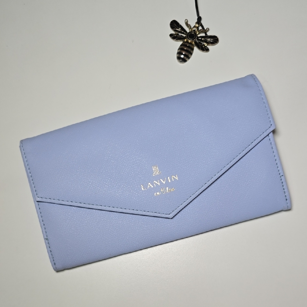 Lanvin En Bleu Light Blue / Lavender /Periwinkle Envelope Wallet